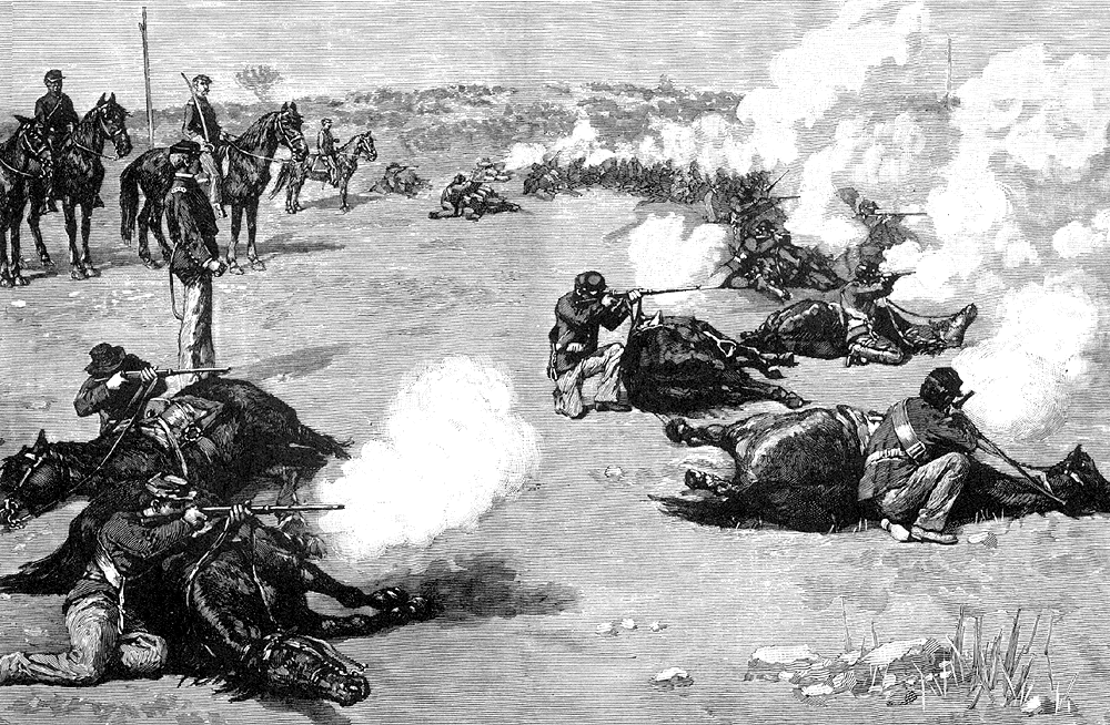 132-Sixth-U.S.Cavalry-practising-shooting-carbines-over-their-horses-T.-de-Thulstrup,-1885-sqs.gif